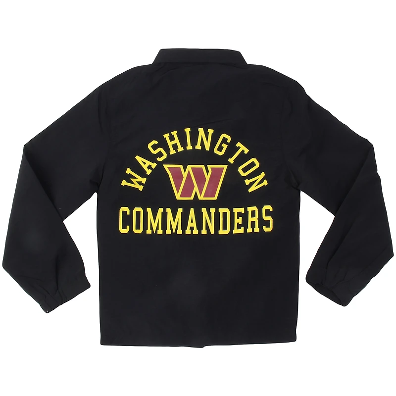 Youth Wes & Willy  Black Washington Commanders T Buck's Full-Snap Coaching Jacket
