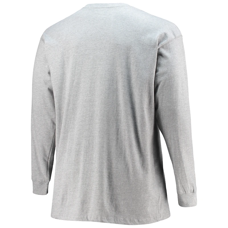 T-shirt à manches longues pour hommes Fanatics Heathered Grey Washington Football Team Big & Tall Practice