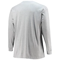 T-shirt à manches longues pour hommes Fanatics Heathered Grey Washington Football Team Big & Tall Practice