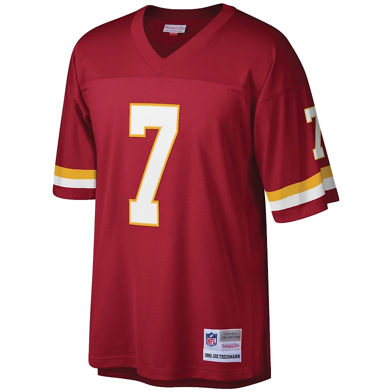 Maillot réplique Legacy de l'équipe football Washington, couleur bordeaux, Joe Theismann, Mitchell & Ness, pour homme.