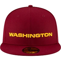 New Era Burgundy Washington Football Team Wordmark NFL Script 59FIFTY pour homme - Casquette ajustée