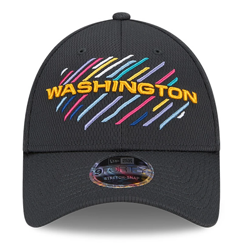 New Era Charcoal Washington Football Team 2021 NFL Crucial Catch pour homme - Casquette ajustable 9FORTY