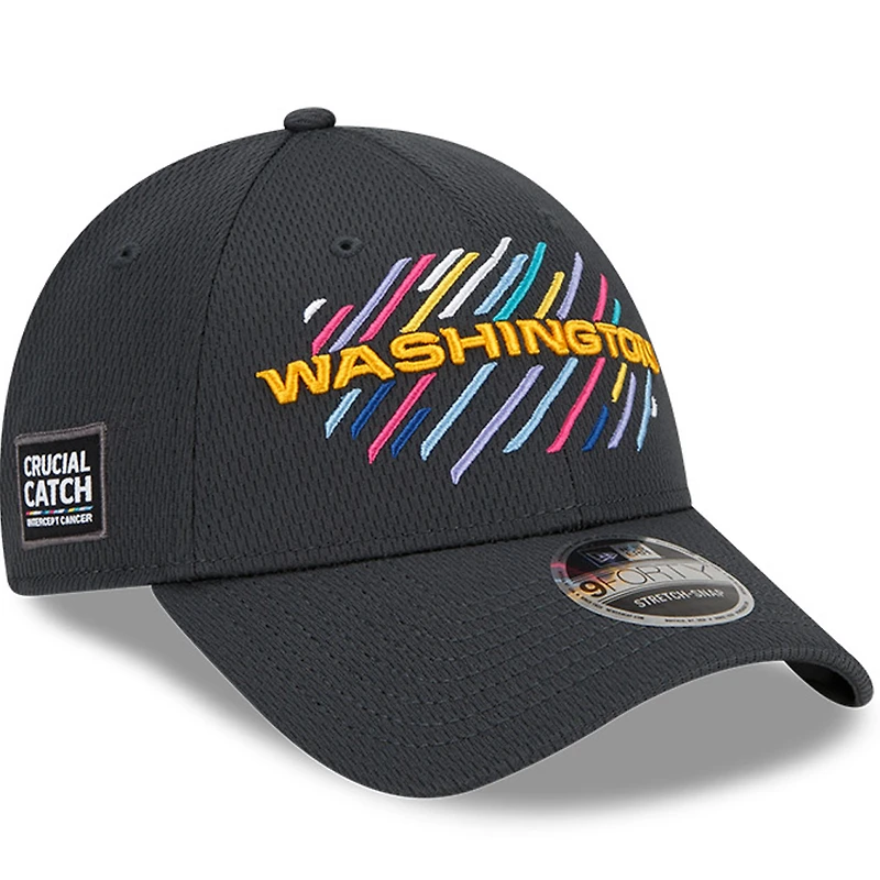 New Era Charcoal Washington Football Team 2021 NFL Crucial Catch pour homme - Casquette ajustable 9FORTY