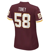 Women's Nike Shaka Toney Burgundy Washington Football Team Game Jersey