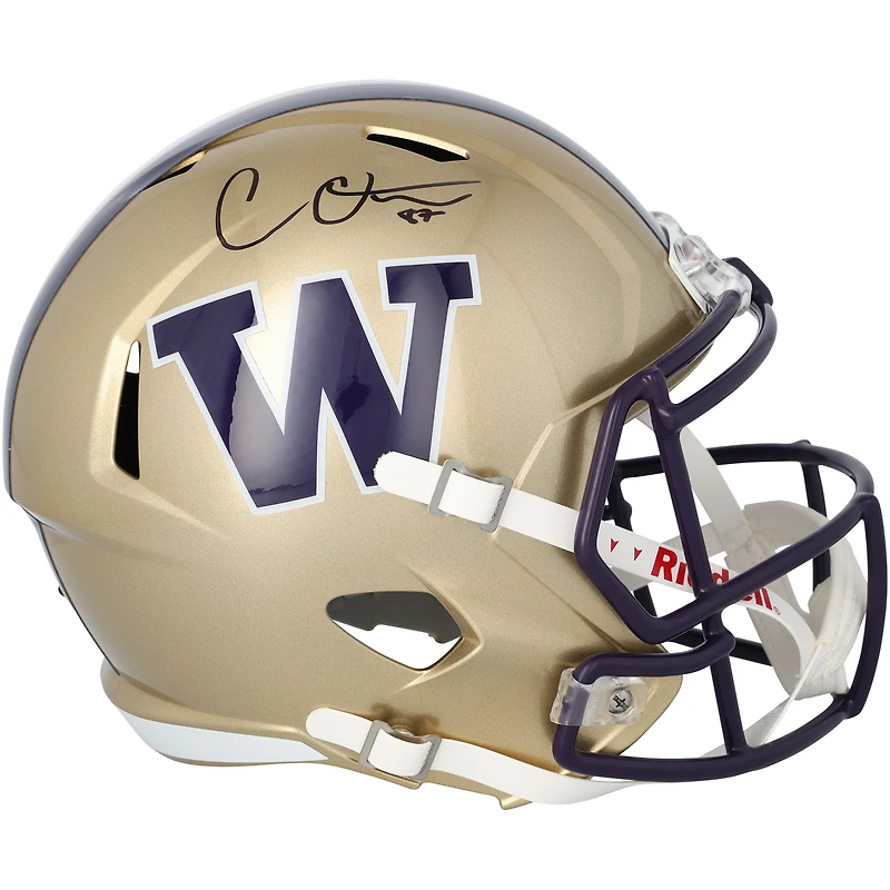 Cade Otton Washington Huskies Autographed Riddell Speed Replica Helmet