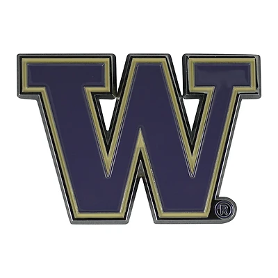Logo de marque Washington Huskies Emblème automobile en relief couleur