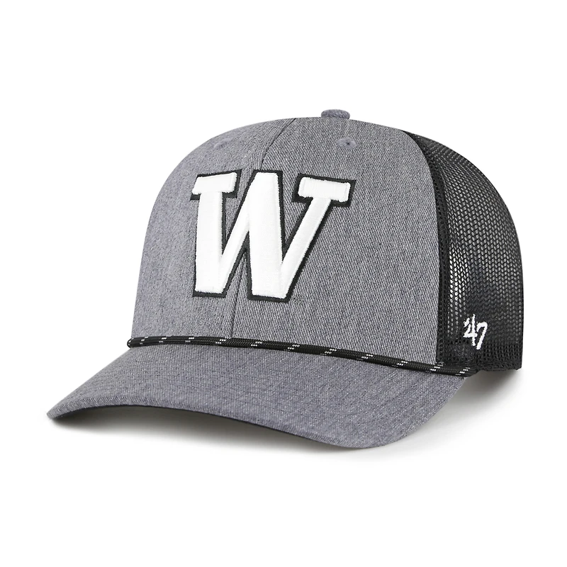 Men's '47  Gray Washington Huskies Carbon Rope Adjustable Hat