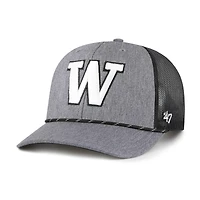 Men's '47  Gray Washington Huskies Carbon Rope Adjustable Hat
