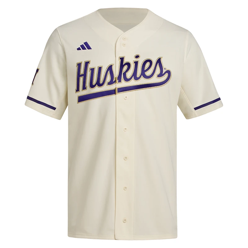 Men's adidas  Cream Washington Huskies Replica Baseball Jersey