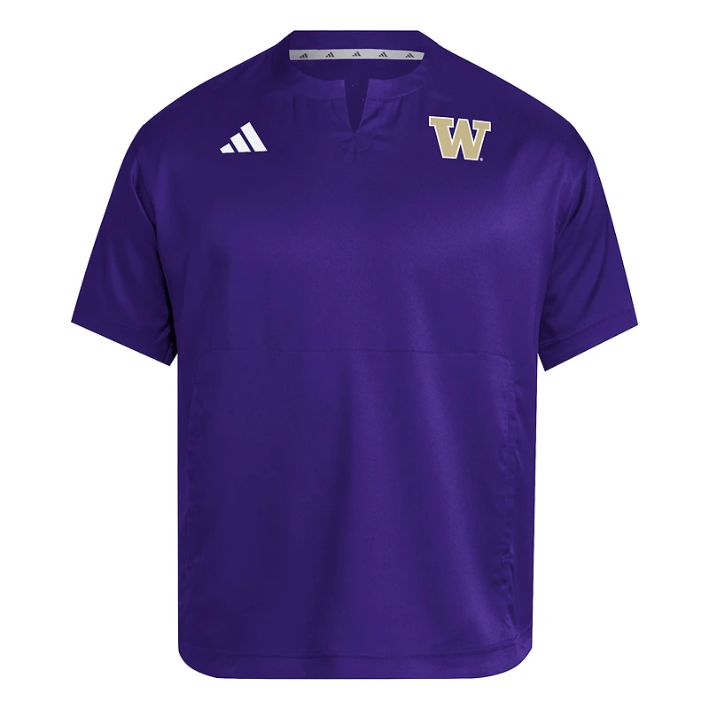 Men's adidas  Purple Washington Huskies Dugout Coaches Adizero Notch Neck Pullover Top
