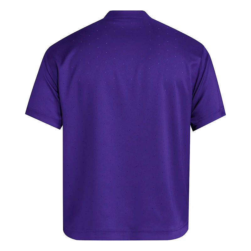 Pull à col cranté adidas violet Washington Huskies Dugout Coaches Adizero pour homme