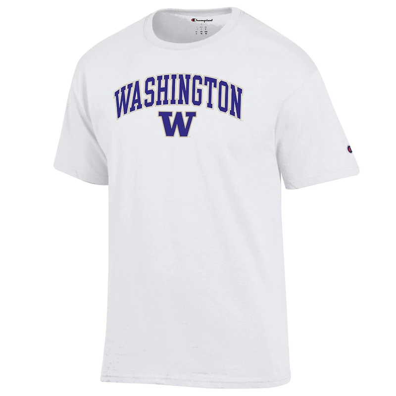 Men's Champion White Washington Huskies Arch Over Logo T-Shirt