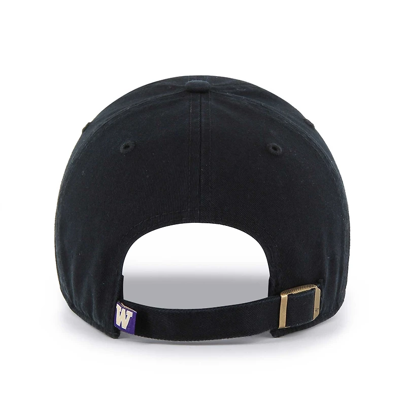 Men's '47 Black Washington Huskies Clean Up Adjustable Hat