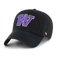 Casquette réglable Clean Up '47 noire des Washington Huskies pour hommes