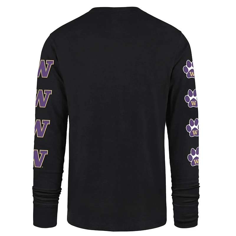 Men's '47  Black Washington Huskies Go Big Long Sleeve T-Shirt