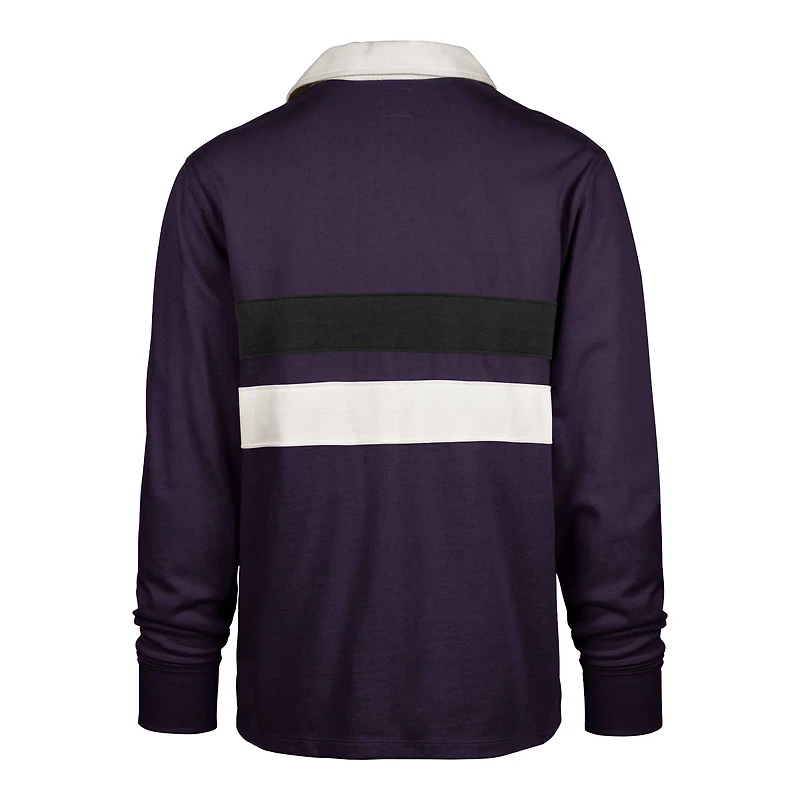 Men's '47 Purple Washington Huskies Clubhouse Knox Thames Long Sleeve Rugby Polo