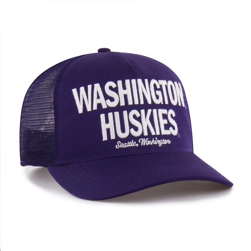Casquette trucker ajustable pour homme, modèle '47 Purple Washington Huskies.
