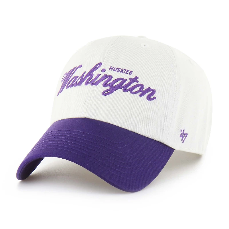 Men's '47 White Washington Huskies Contemporary Basics Foundation Clean Up Adjustable Hat