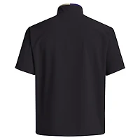 Men's adidas Black Washington Huskies 2024 Coaches Sideline Half-Zip Short Sleeve Jacket
