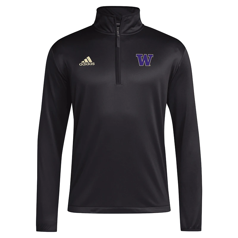 Men's adidas Black Washington Huskies 2024 Coaches Sideline Quarter-Zip Top