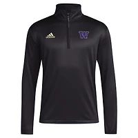 Men's adidas Black Washington Huskies 2024 Coaches Sideline Quarter-Zip Top