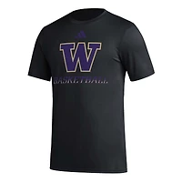 T-shirt d'avant-match de basket-ball adidas Washington Huskies Fadeaway pour hommes, noir, AEROREADY