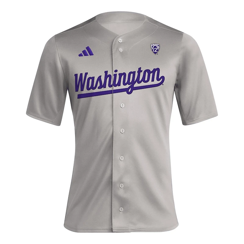 Maillot de baseball réplique adidas des Huskies Washington pour hommes, gris