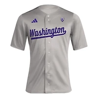 Maillot de baseball réplique adidas des Huskies Washington pour hommes, gris