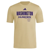 T-shirt adidas Natural Washington Huskies 2025 Military Appreciation AEROREADY pour homme