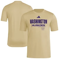 T-shirt adidas Natural Washington Huskies 2025 Military Appreciation AEROREADY pour homme