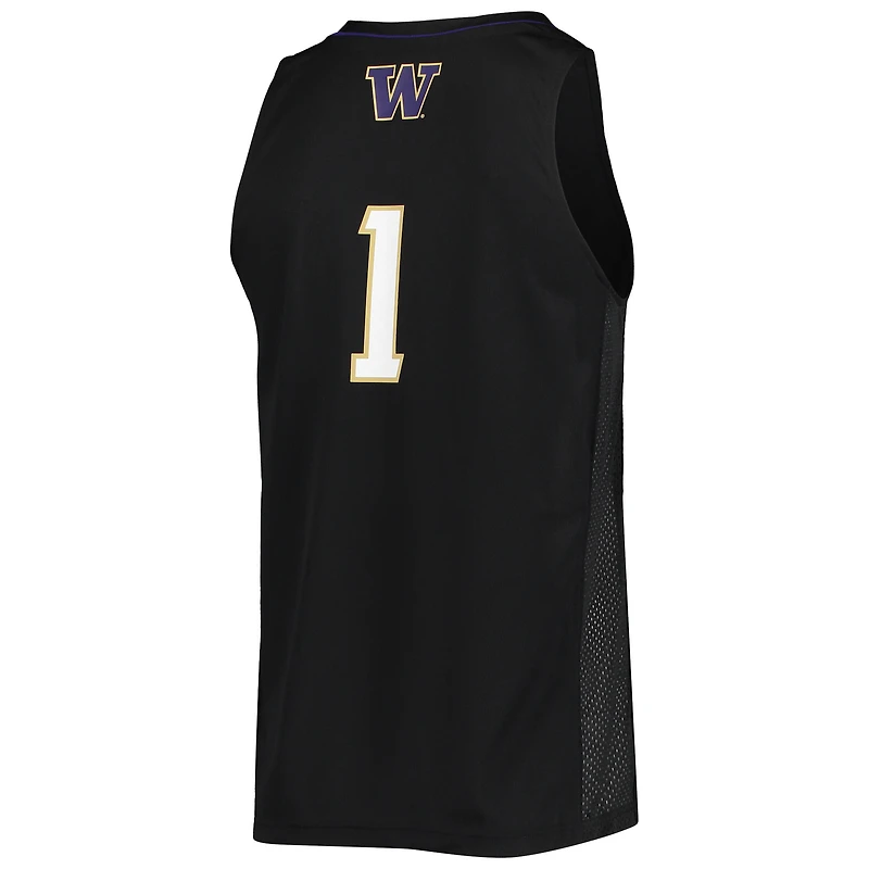 Maillot de basket-ball Swingman #1 Washington Huskies adidas noir pour homme