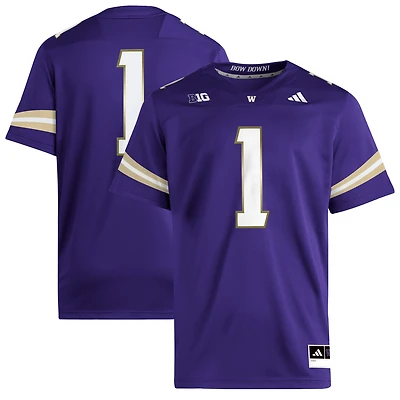 Men's adidas #1 White Washington Huskies Premier Jersey