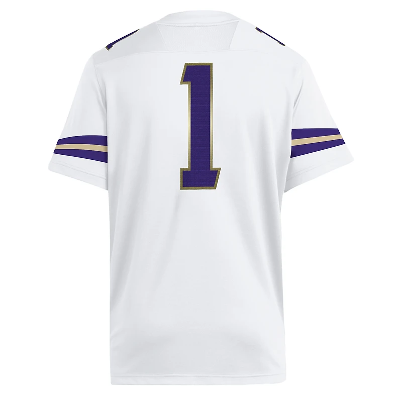 Men's adidas #1 White Washington Huskies Premier Jersey