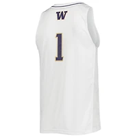 Maillot de basket-ball Swingman #1 des Washington Huskies adidas pour hommes, blanc