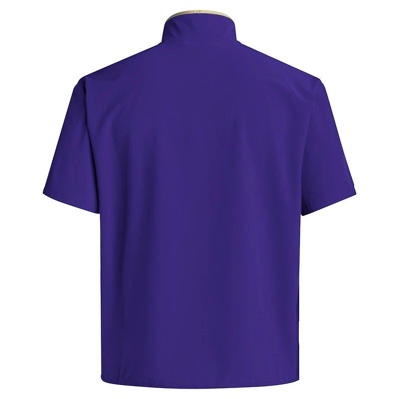 Men's adidas Purple Washington Huskies 2024 Coaches Sideline Half-Zip Short Sleeve Jacket