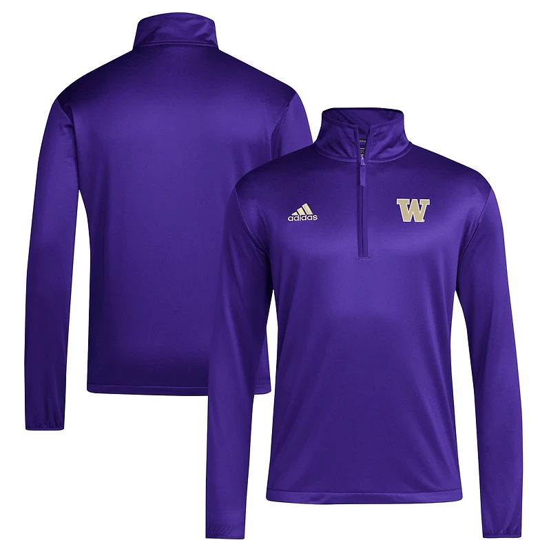 Men's adidas White Washington Huskies 2024 Coaches Sideline Quarter-Zip Top