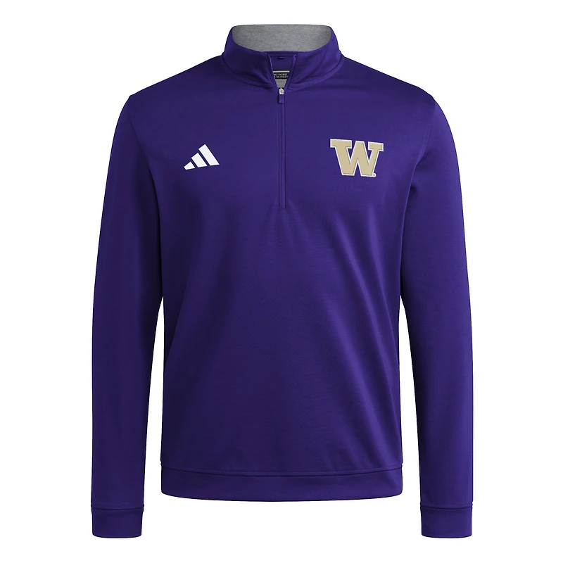 Pull zippé adidas violet Washington Huskies Elevated Tri-Blend pour homme