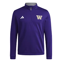 Men's adidas Purple Washington Huskies Elevated Tri-Blend Quarter-Zip Pullover