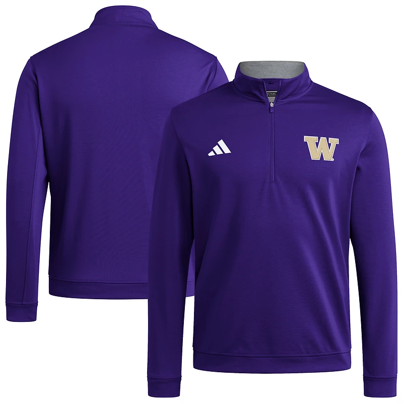 Pull zippé adidas violet Washington Huskies Elevated Tri-Blend pour homme