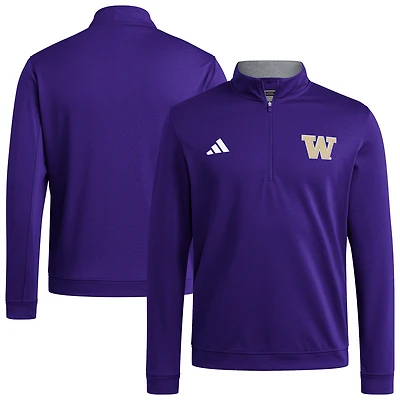 Pull zippé adidas violet Washington Huskies Elevated Tri-Blend pour homme