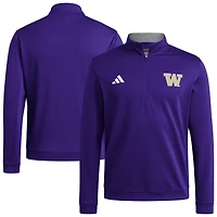 Pull zippé adidas violet Washington Huskies Elevated Tri-Blend pour homme