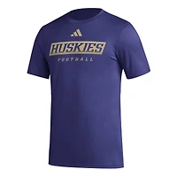 T-shirt d'avant-match violet adidas pour hommes des Washington Huskies Football Practice AEROREADY