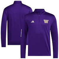 Veste de golf adidas violette Washington Huskies à demi-zip pour homme