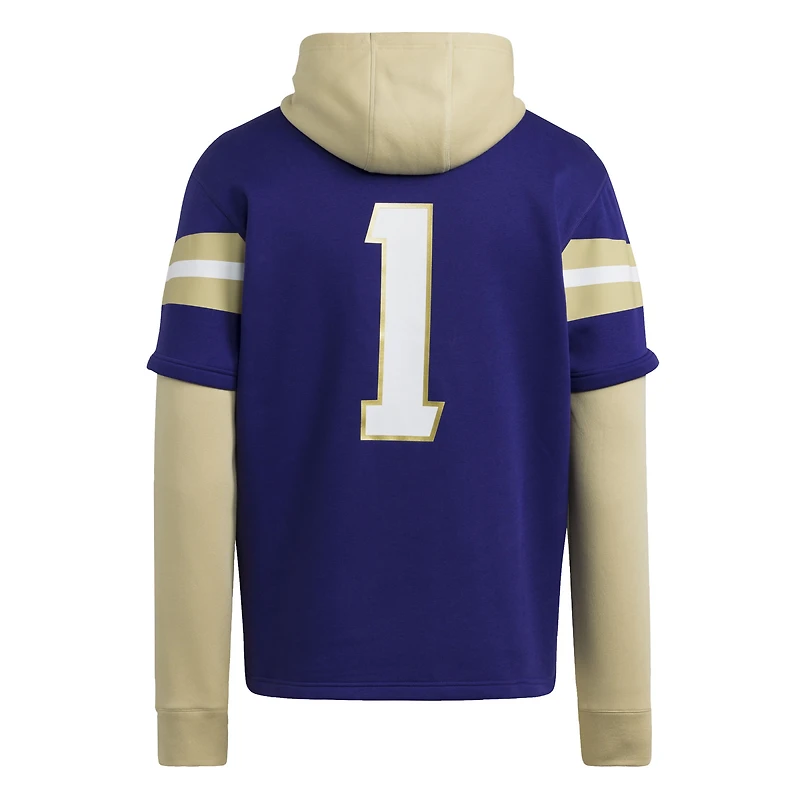 Sweat à capuche violet adidas Washington Huskies pour homme