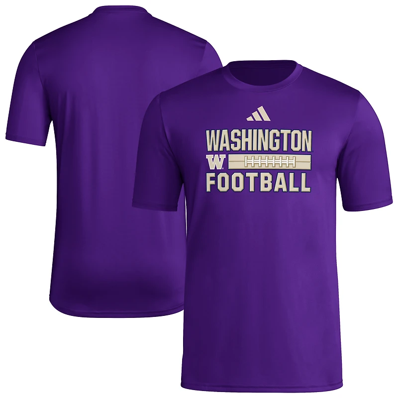 Men's adidas  Purple Washington Huskies Locker Laces Out Pre-Game T-Shirt