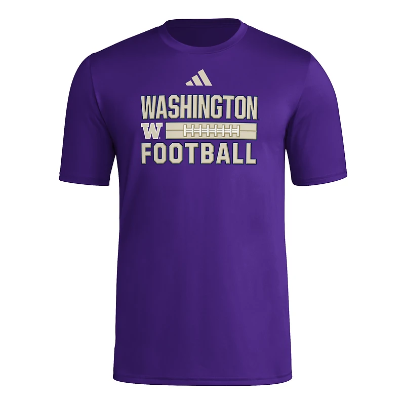 Men's adidas  Purple Washington Huskies Locker Laces Out Pre-Game T-Shirt