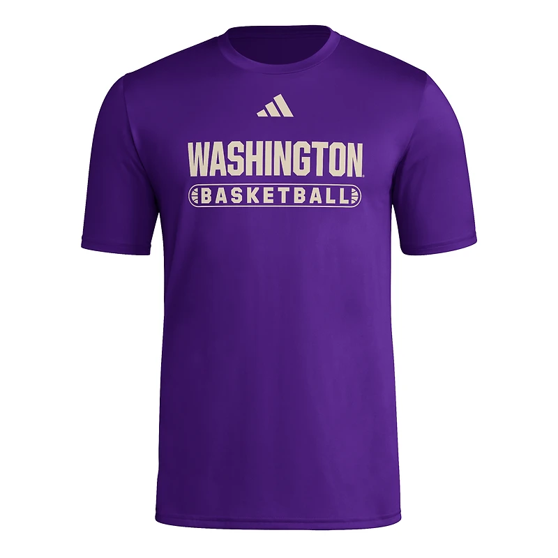 Men's adidas Purple Washington Huskies Locker On-Court Basketball Pre-Game T-Shirt