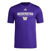 T-shirt adidas violet Washington Huskies Locker On-Court The Fade Pregame AEROREADY pour homme