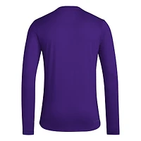 T-shirt d'entraînement de football américain à manches longues violet adidas Washington Huskies pour homme