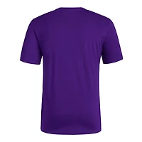 T-shirt d'avant-match adidas violet Washington Huskies pour homme, avec slogan de vestiaire